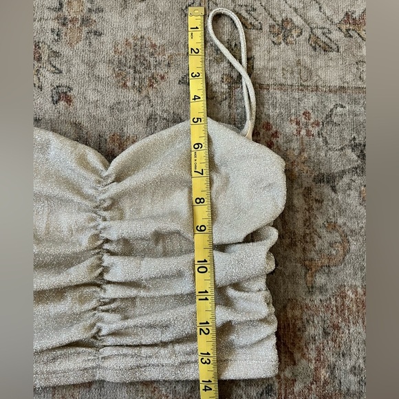 Princess Polly Elegant Cream Ruched Women's Top - Picture 8 of 13